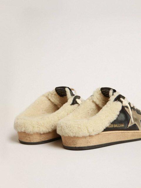Golden Goose Women Ball Star Sabots In Nappa With Platinum Star And Shearling Lining Ball Star - Image 4