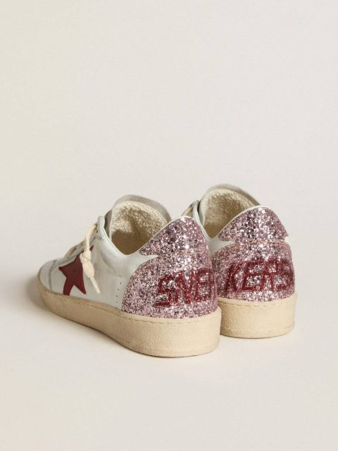 Golden Goose Women Ball Star Women's Ball Star Ltd With Red Leather Star And Pink Glitter Heel Tab - Image 4