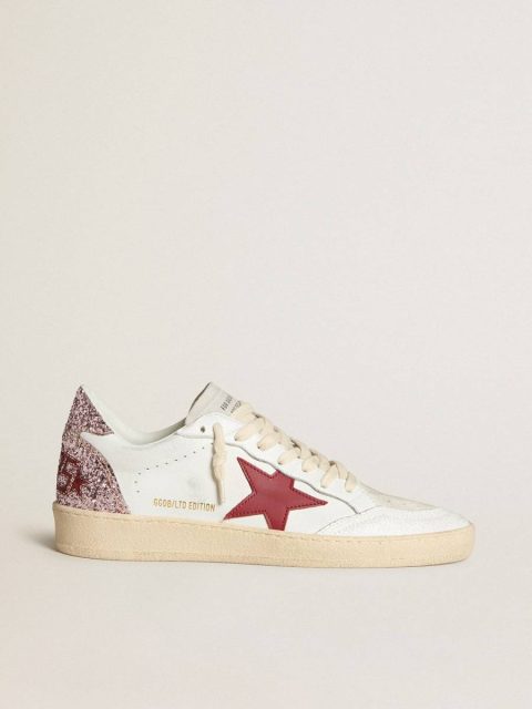 Golden Goose Women Ball Star Women's Ball Star Ltd With Red Leather Star And Pink Glitter Heel Tab
