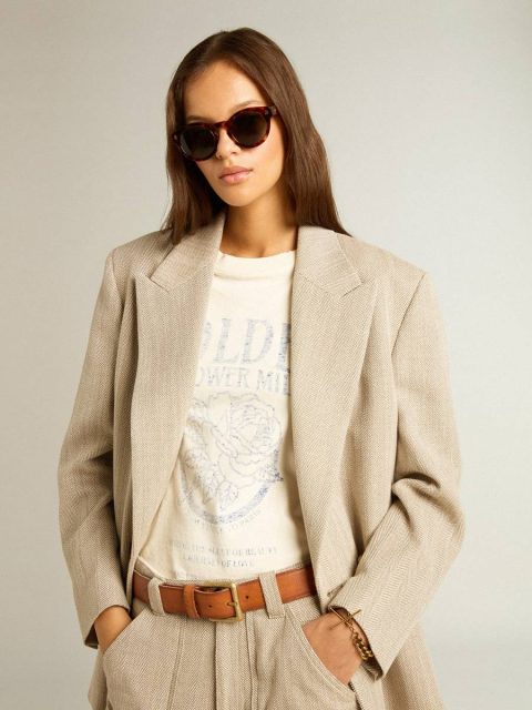 Golden Goose Women Beige Women’s Beige Double-Breasted Blazer With Button Fastening Blazers - Image 2