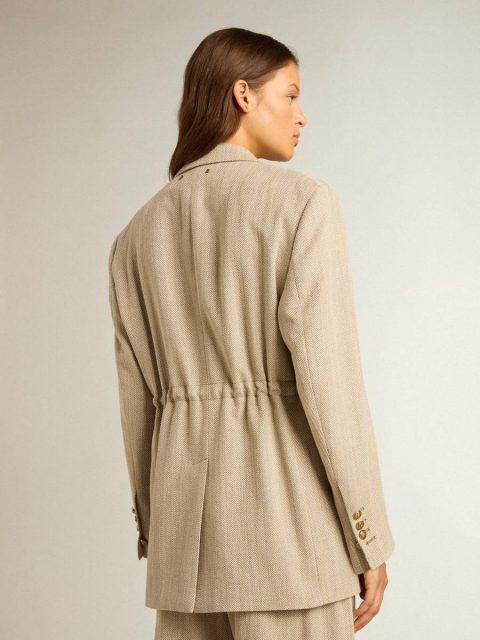 Golden Goose Women Beige Women’s Beige Double-Breasted Blazer With Button Fastening Blazers - Image 4