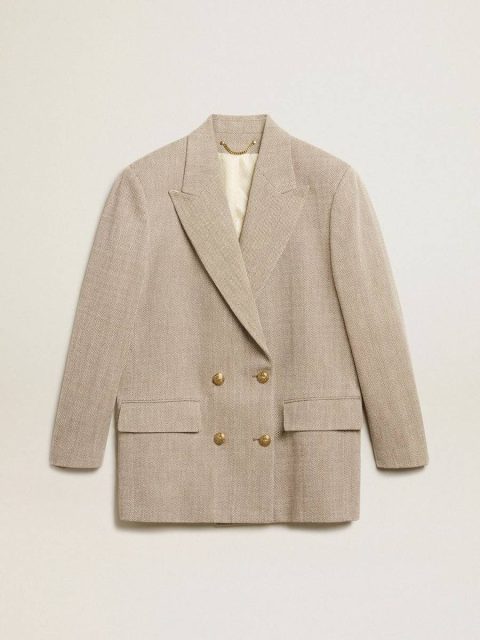 Golden Goose Women Beige Women’s Beige Double-Breasted Blazer With Button Fastening Blazers