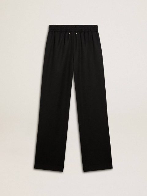 Golden Goose Women Black Jeans & Pants Women’s Black Lightweight Wool Joggers - Image 2