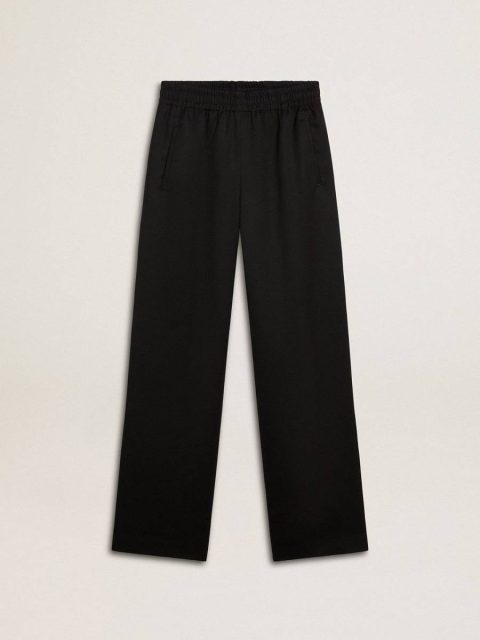 Golden Goose Women Black Jeans & Pants Women’s Black Lightweight Wool Joggers