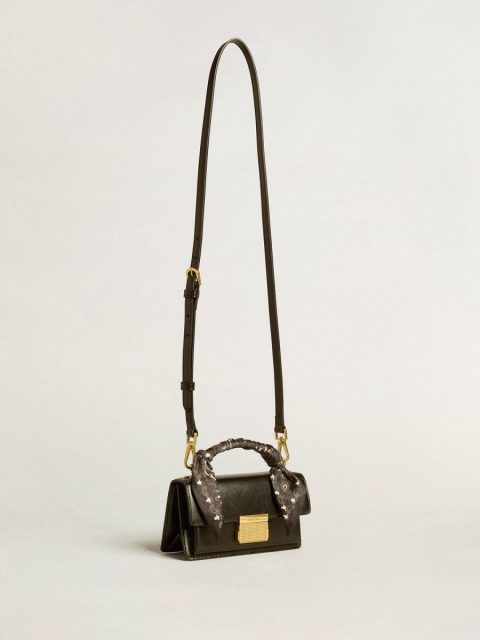 Golden Goose Women Crossbody Bags Black Small Venezia Bag In Black Boarded Leather With Silk Scarf - Image 2