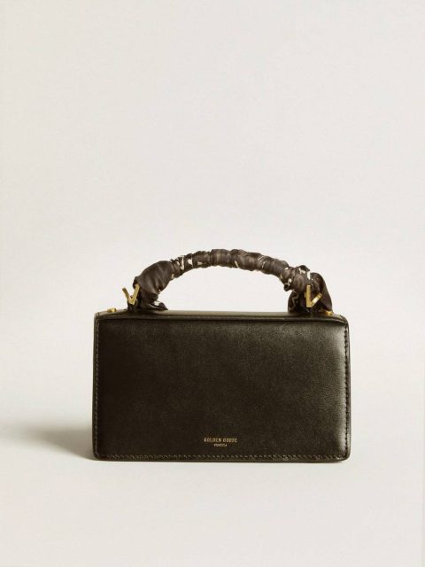 Golden Goose Women Crossbody Bags Black Small Venezia Bag In Black Boarded Leather With Silk Scarf - Image 3
