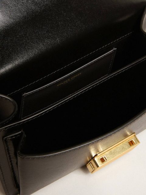 Golden Goose Women Crossbody Bags Black Small Venezia Bag In Black Boarded Leather With Silk Scarf - Image 4