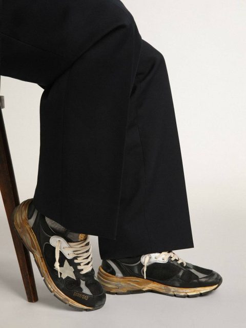 Golden Goose Women Dad-Star Women's Dad-Star In Black Mesh And Nappa With Ice-Colored Star - Image 3
