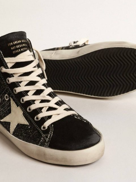 Golden Goose Women Francy Penstar Ltd In Glitter With Ivory Star And Black Heel Tab Francy - Image 3