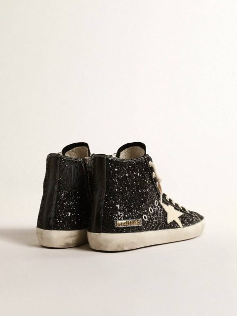 Golden Goose Women Francy Penstar Ltd In Glitter With Ivory Star And Black Heel Tab Francy - Image 4