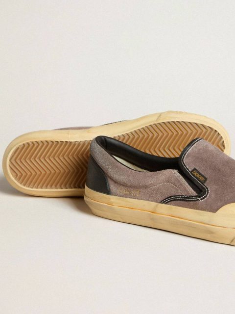 Golden Goose Women Ggdb Classics Women's Vce Penstar In Dove-Gray Suede With Black Leather Heel Tab - Image 3