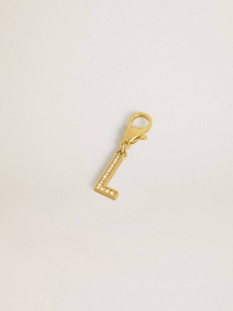 Golden Goose Women Letter L Charm In Gold-Colored Brass With Crystals Gold Bag Accessories - Image 2