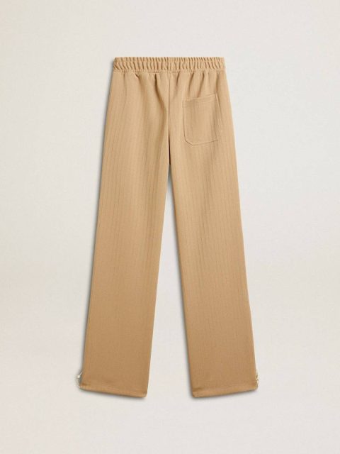 Golden Goose Women Light Beige Jeans & Pants Women’s Light Beige Joggers With White Logo - Image 5