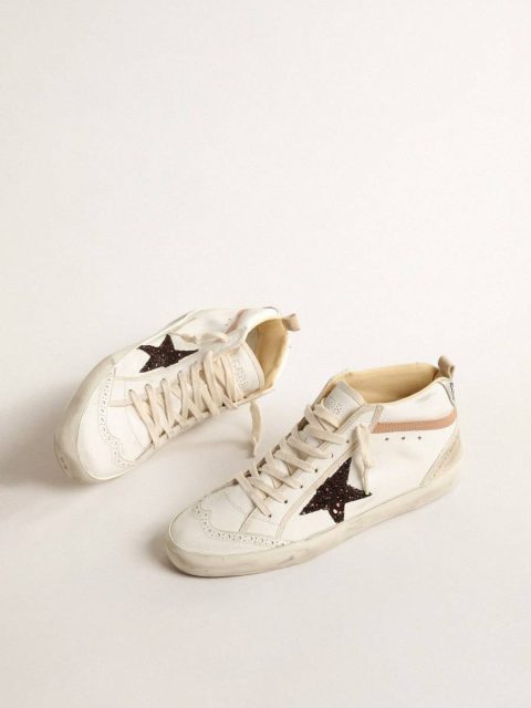 Golden Goose Women Mid Star Mid Star Ltd In Nappa With Glitter Star And Nude Leather Flash - Image 2