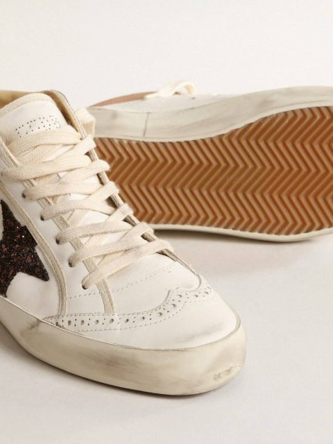 Golden Goose Women Mid Star Mid Star Ltd In Nappa With Glitter Star And Nude Leather Flash - Image 3