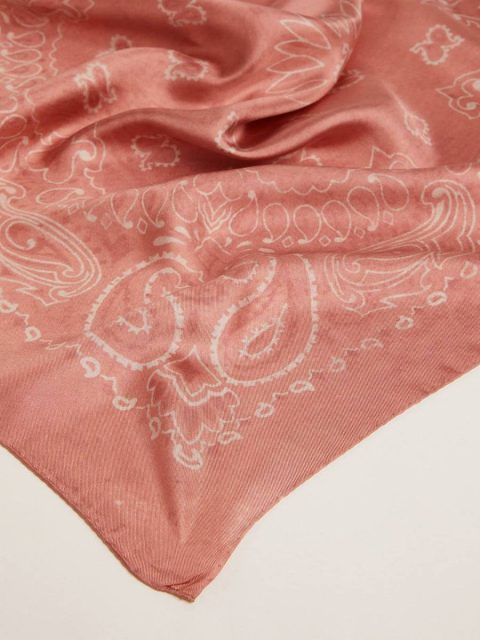 Golden Goose Women Old Rose Silks & Scarves Old Rose Scarf With Paisley Print - Image 2
