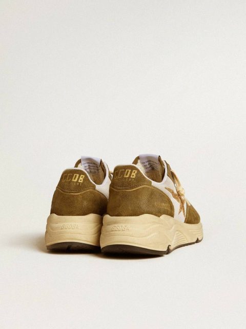 Golden Goose Women Running Sole Women’s Running Sole In Brown Suede And Mesh With Gold Glitter Star - Image 4