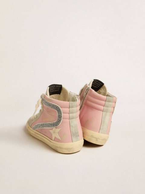 Golden Goose Women Slide Pink Slide Ltd With Leather Star And Swarovski Crystal Flash - Image 4