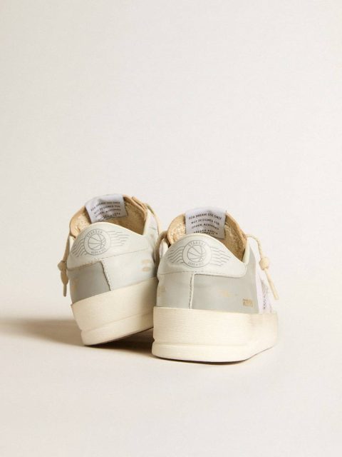 Golden Goose Women Stardan In Gray Nappa Leather And White Mesh With Gray Leather Star Stardan - Image 4