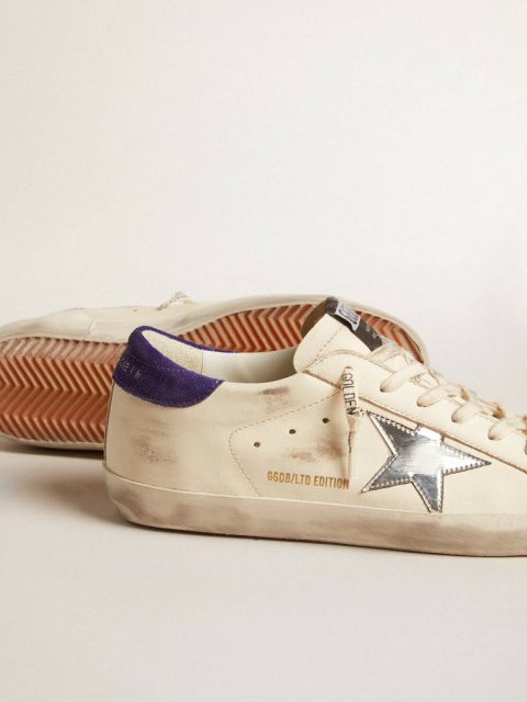 Golden Goose Women Super-Star Ltd In Nappa With Metallic Star And Purple Suede Heel Tab Super-Star - Image 3