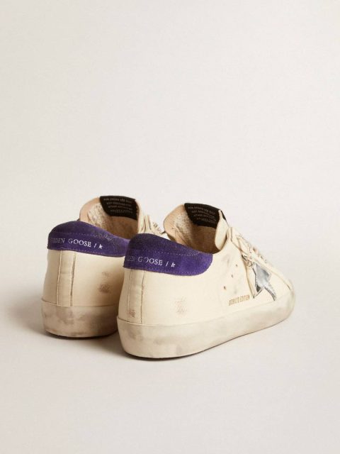 Golden Goose Women Super-Star Ltd In Nappa With Metallic Star And Purple Suede Heel Tab Super-Star - Image 4