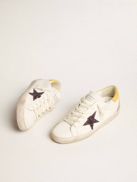 Golden Goose Women Super-Star Women’s Bio-Based Super-Star With Red Glitter Star And Leather Heel Tab - Image 2