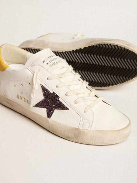 Golden Goose Women Super-Star Women’s Bio-Based Super-Star With Red Glitter Star And Leather Heel Tab - Image 3