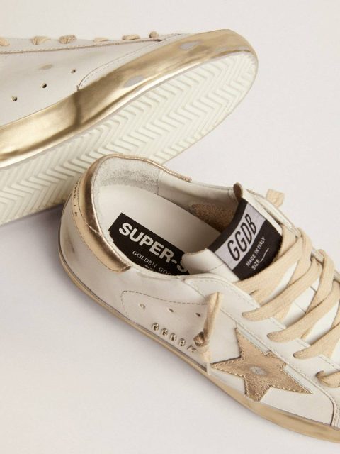 Golden Goose Women Super-Star Women's Super-Star With Gold Sparkle Foxing And Metal Stud Lettering - Image 4