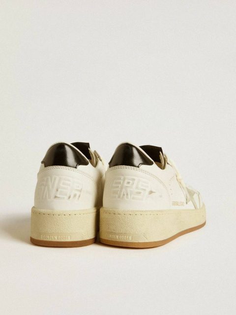 Golden Goose Women White Ball Star Women's Ball Star With Ice-Gray Suede Star And Glossy Black Leather Heel Tab - Image 4