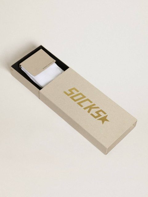 Golden Goose Women White White Socks With Crystal Star On The Back Socks - Image 2