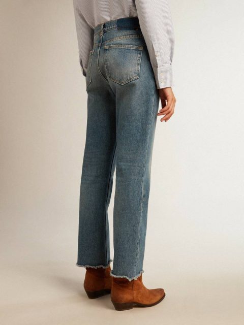Golden Goose Women Women's Cropped Flared Jeans With Medium Wash Blue Jeans & Pants - Image 4