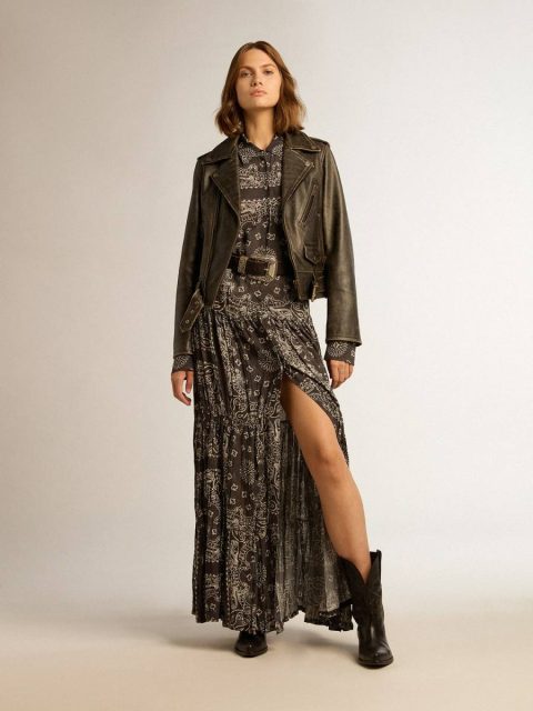 Golden Goose Women Women’s Leather Biker Jacket Black Coats & Jackets - Image 3