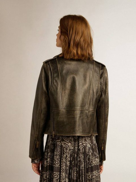 Golden Goose Women Women’s Leather Biker Jacket Black Coats & Jackets - Image 4