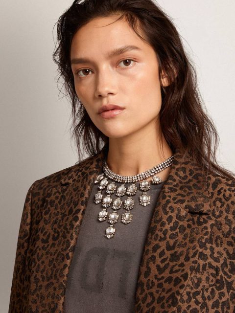 Golden Goose Women Women's Necklace In Antique Gold Color With Drop Crystals Antique Gold Jewelry - Image 2