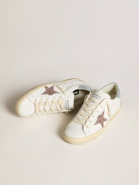 Golden Goose Women Women's Super-Star Ltd With Multicolor Glitter Star And Suede Heel Tab Super-Star White - Image 2
