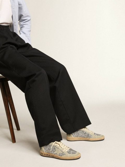 Golden Goose Women’s Ball Star In Silver Glitter With Ice-Gray Suede Inserts Ball Star Women - Image 3