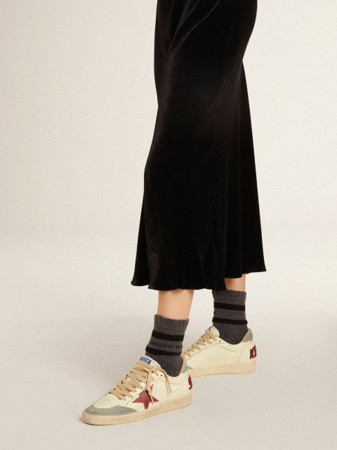 Golden Goose Women's Ball Star Ltd In Nappa With Leather Star And Silver Suede Heel Tab Women Ball Star - Image 3