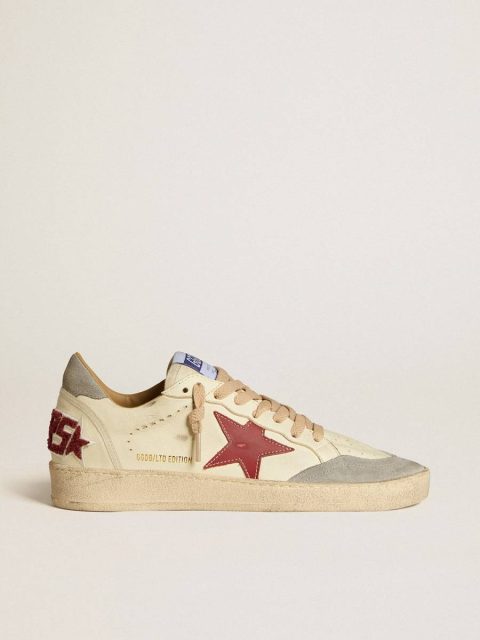 Golden Goose Women's Ball Star Ltd In Nappa With Leather Star And Silver Suede Heel Tab Women Ball Star