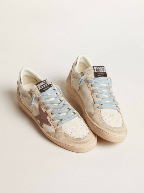 Golden Goose Women's Ball Star Ltd In White Nappa And Pearl Suede With Mauve Leather Star Women Ball Star - Image 2