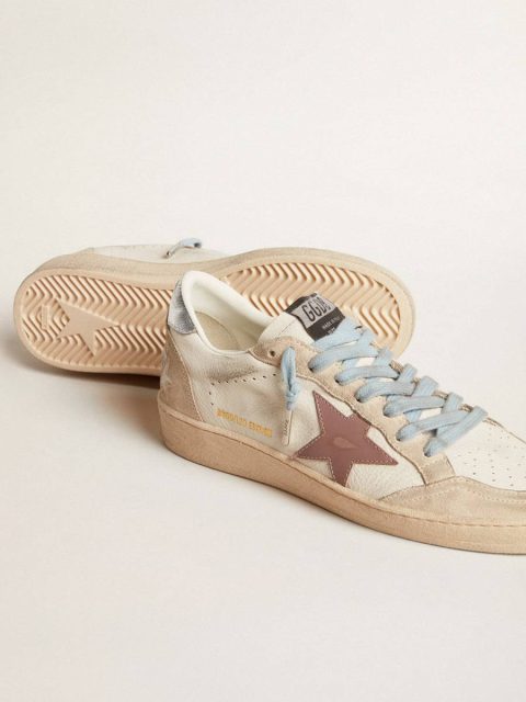 Golden Goose Women's Ball Star Ltd In White Nappa And Pearl Suede With Mauve Leather Star Women Ball Star - Image 3
