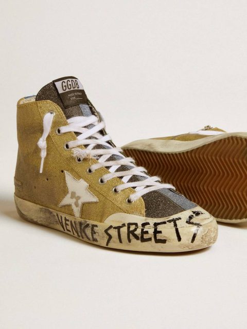 Golden Goose Women’s Francy Lab In Golden Glitter With White Leather Star Women Francy - Image 3