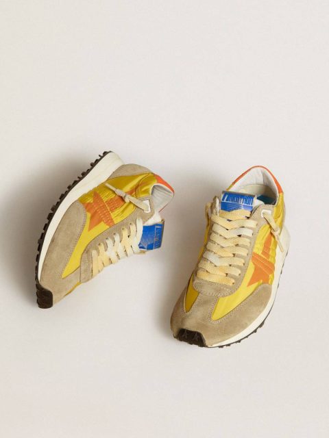 Golden Goose Women’s Marathon With Yellow Nylon Upper And Orange Star Women Marathon - Image 2