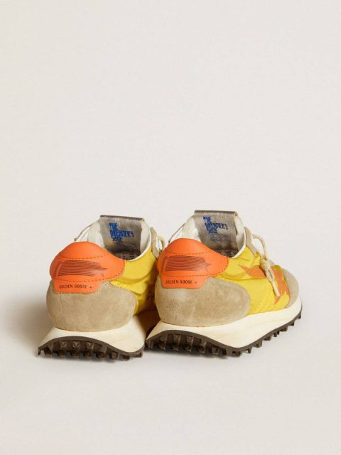 Golden Goose Women’s Marathon With Yellow Nylon Upper And Orange Star Women Marathon - Image 5