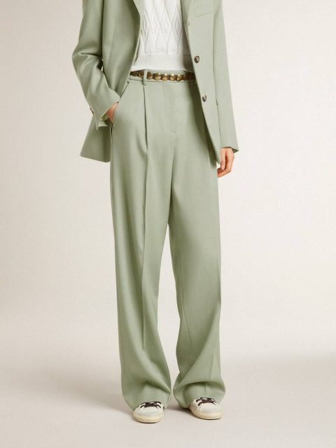 Golden Goose Women's Pants In Sage-Green Wool Jeans & Pants Sage Green Women - Image 2