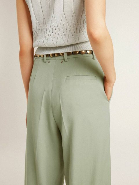 Golden Goose Women's Pants In Sage-Green Wool Jeans & Pants Sage Green Women - Image 5