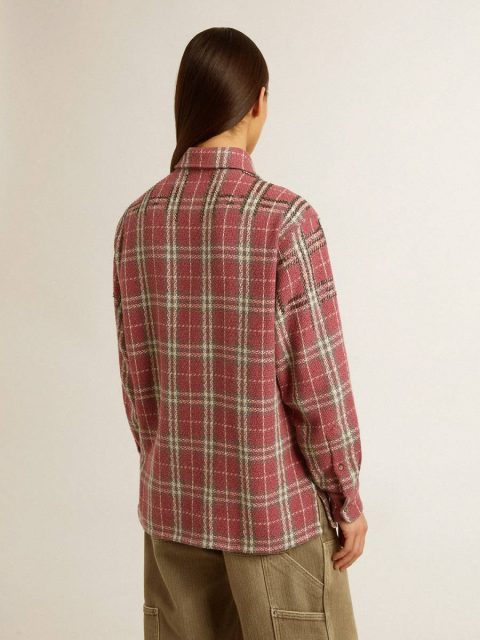 Golden Goose Women's Shirt With Pink, Sand And Gray Check Embroidery Pink, Sand And Gray Shirts Women - Image 5