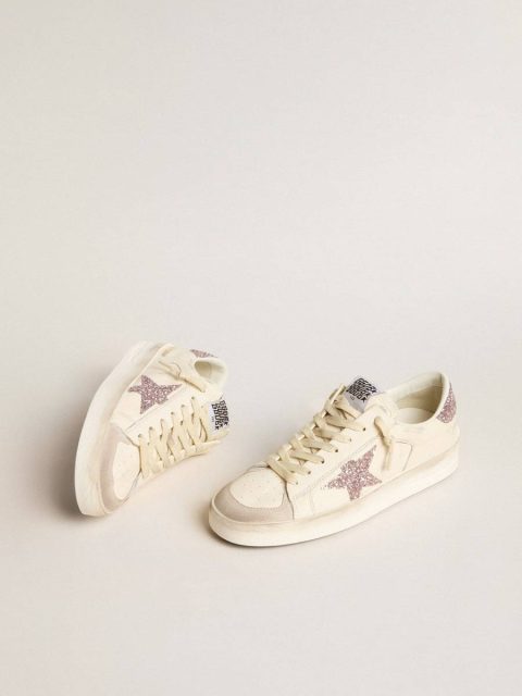 Golden Goose Women's Stardan In Nappa And Suede With Pink Glitter Star And Heel Tab Stardan Women - Image 2