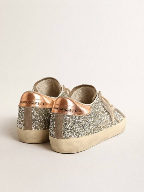 Golden Goose Women's Super-Star In Platinum Glitter With Dove-Gray Suede Star Super-Star Women - Image 5