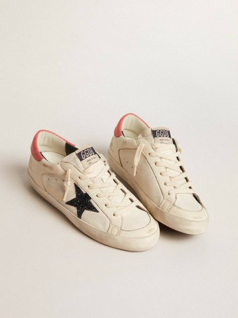 Golden Goose Women's Super-Star Ltd In Nappa With Blue Glitter Star And Red Heel Tab Super-Star Women - Image 2