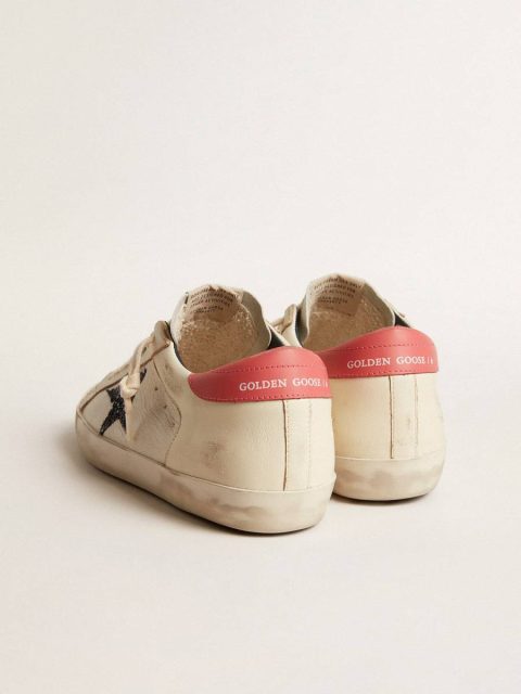 Golden Goose Women's Super-Star Ltd In Nappa With Blue Glitter Star And Red Heel Tab Super-Star Women - Image 4